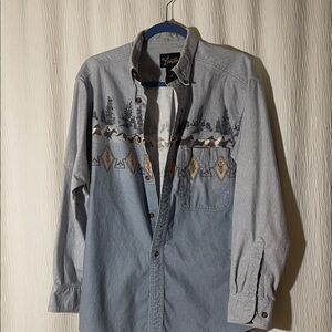 Men's Gray Patterned Casual Shirt